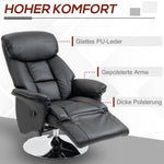 Reclining TV Chair, Manually Adjustable Non-slip 150kg, Black Faux Leather