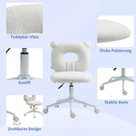 Children's Desk Chair, Height-Adjustable Swivel, White