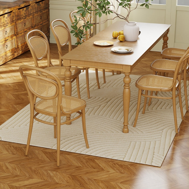 Machine-Woven Rug, 15mm High, Non-Slip, Cream White
