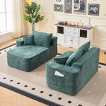 Cloud Couch L-Shaped Corner Sofa, 262cm with XXL Deep Seat and Chaise Longue, Green Chenille