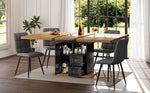 Extendable Dining Table with LED Lighting, 110-140cm, Seats 6, Wood Finish