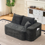 Cloud Sofa L-Shaped Corner Sofa with Chaise Longue and XXL Deep Seat, Black Chenille