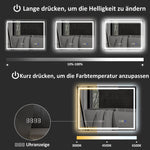 Bathroom Mirror LED Bluetooth Anti-Fog Touch Switch, 80x60cm, Silver