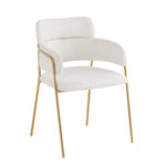 Dining Chair Set of 2 Modern Ergonomic Gold Legs - Beige