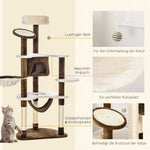 Scratching Post XXL Cat Tree 153cm Hammock Plush Brown