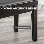Piano Stool Height-Adjustable, Faux Leather, Black
