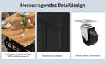 Kitchen Island Extendable Mobile Worktop 8 Drawers Spice Rack - Black