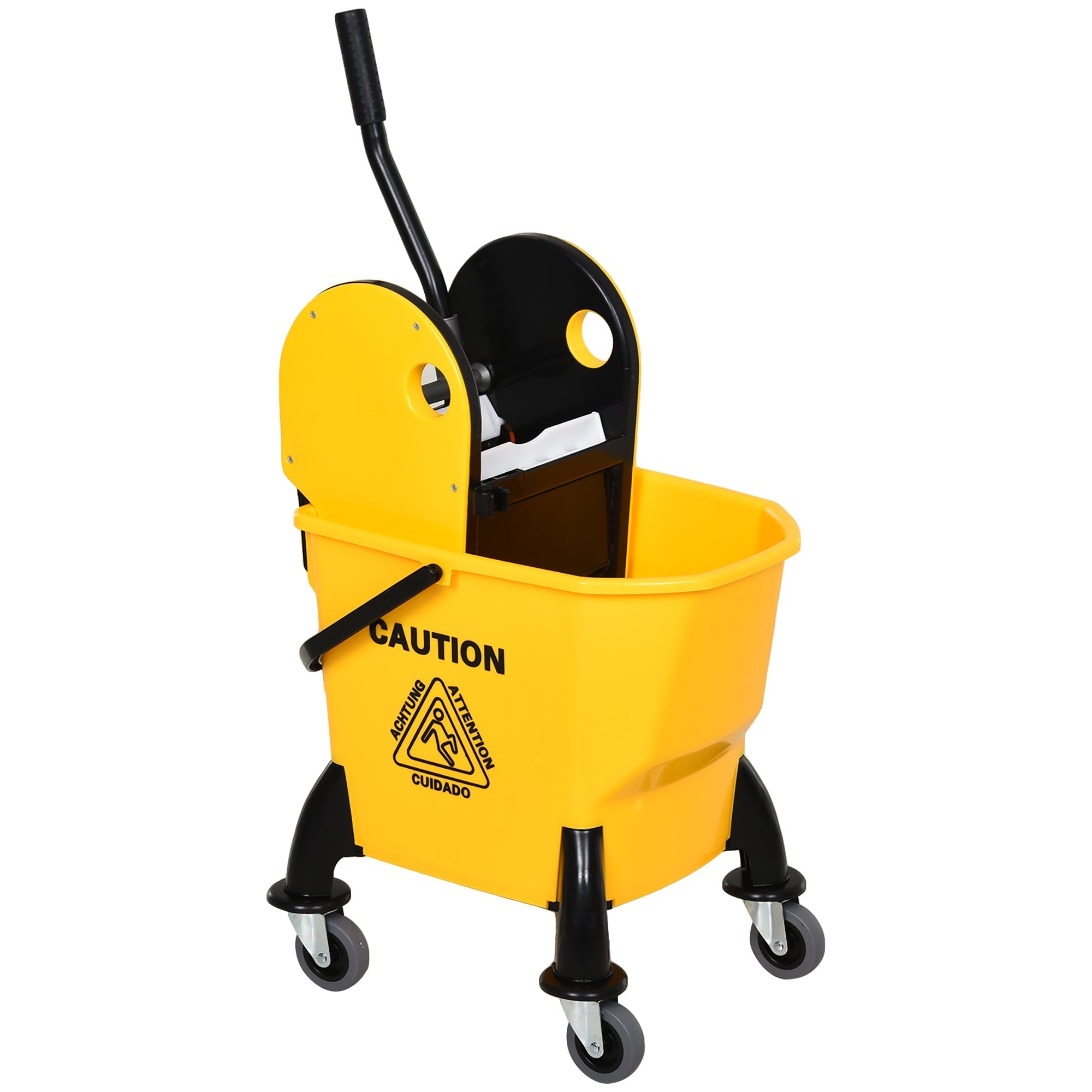 Cleaning Trolley with Bucket & Wringer, 26 Liters, Yellow