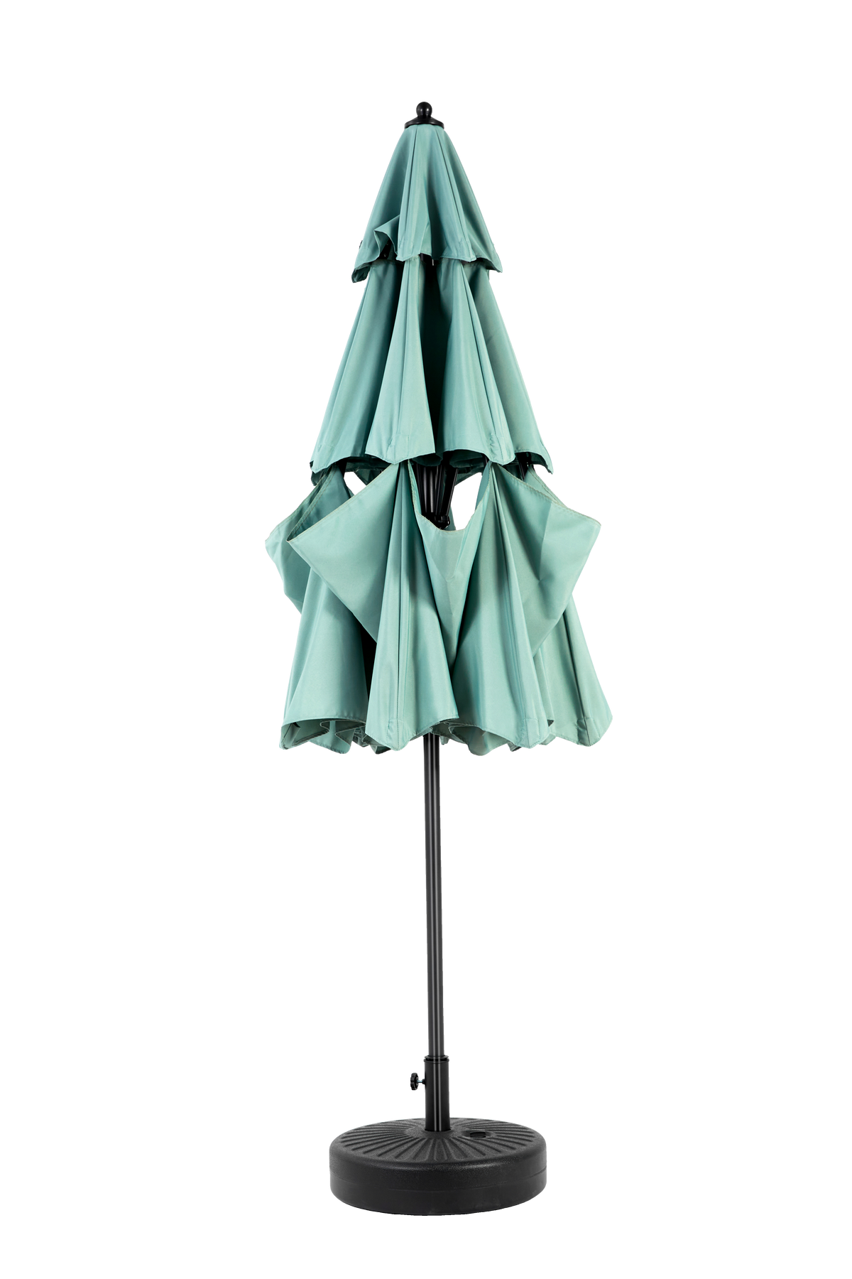Double Sided Outdoor Umbrella, 14.8 Ft Rectangular Large with Crank, Light Green