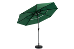Outdoor Umbrella Double Sided Rectangular 14.8 Ft Large Crank - Dark Green (No Base)