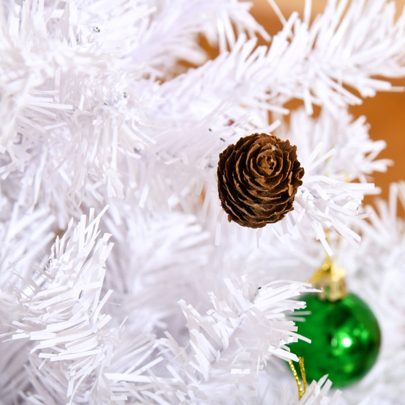 Christmas Tree, Artificial Fir, 150cm with Stand & Decoration, White
