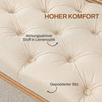 Upholstered Bench, Bed Bench, Wooden Legs, Cream