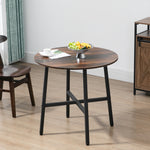 Dining Table for 4 People, 80 x 80 x 76 cm, Steel Brown