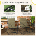 Balcony Chairs, Set of 2, Armrests, Breathable, Metal, Brown