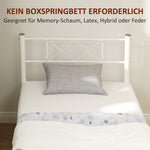 Bed Frame, 200 x 90 cm, 88 cm High, Single, Steel, White