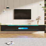 TV Cabinet 180cm Wall-Mountable 16-Color LED Lighting High-Gloss