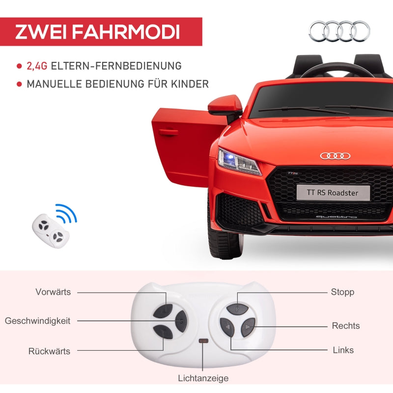 Audi Kids Electric Car 12V with Remote Control and LED Lights, Red