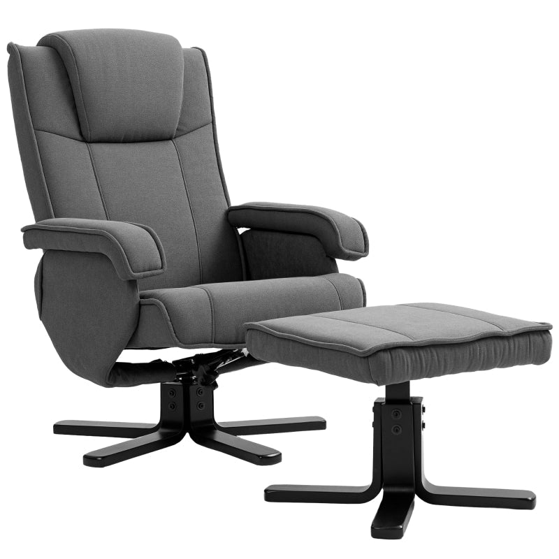 Recliner Chair, 360° Rotating, Adjustable Backrest, Reclining, Rocking, Velvet-Look, Dark Grey