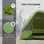 Camping Tent Car Tent, 4-5 Person, Fiberglass Polyester, Green
