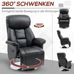 Reclining TV Chair, Manually Adjustable Non-slip 150kg, Black Faux Leather