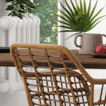 Set of 2 Kitchen Chairs Boho Style PE Rattan - Natural/Black