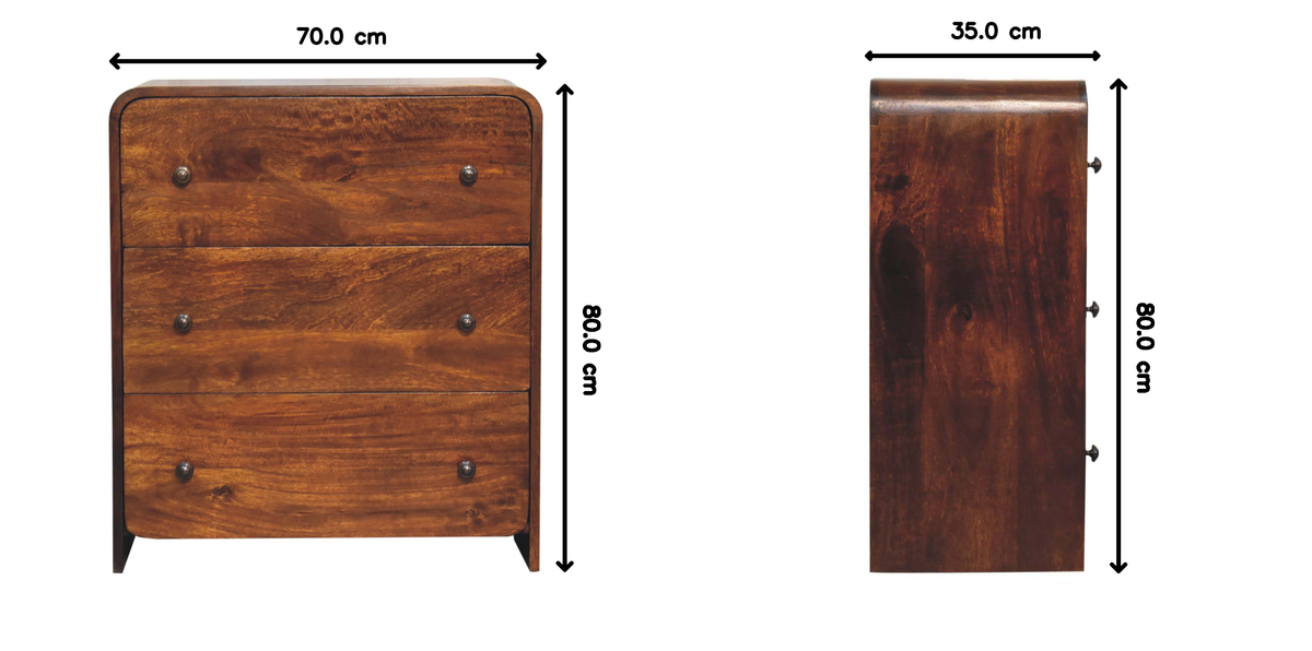 Aspen Slim Chest Solid Wood Storage, Mango Wood