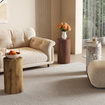 Round Coffee Table Small Side Table 30cm Diameter - Wood Look MDF