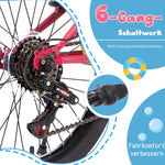 20-inch Children's Mountain Bike with 6-Speed Derailleur and V-Brakes, For Boys and Girls
