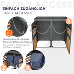 Garbage Can Storage Box, 4-Person with Planting Roof, 120-240L, Anthracite Wood-Look