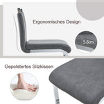 Bar Stools (Set of 2) Nordic Style High-Quality - Grey PU