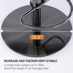 Bar Stools Swivel Adjustable Height Leather Backrest - Black Stainless Steel