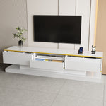 Modern TV Cabinet, 3 Drawers Open Compartment LED Lights 180x38x45cm, High Gloss