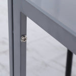 Square Dining Table 4 Person Tempered Glass Modern Grey