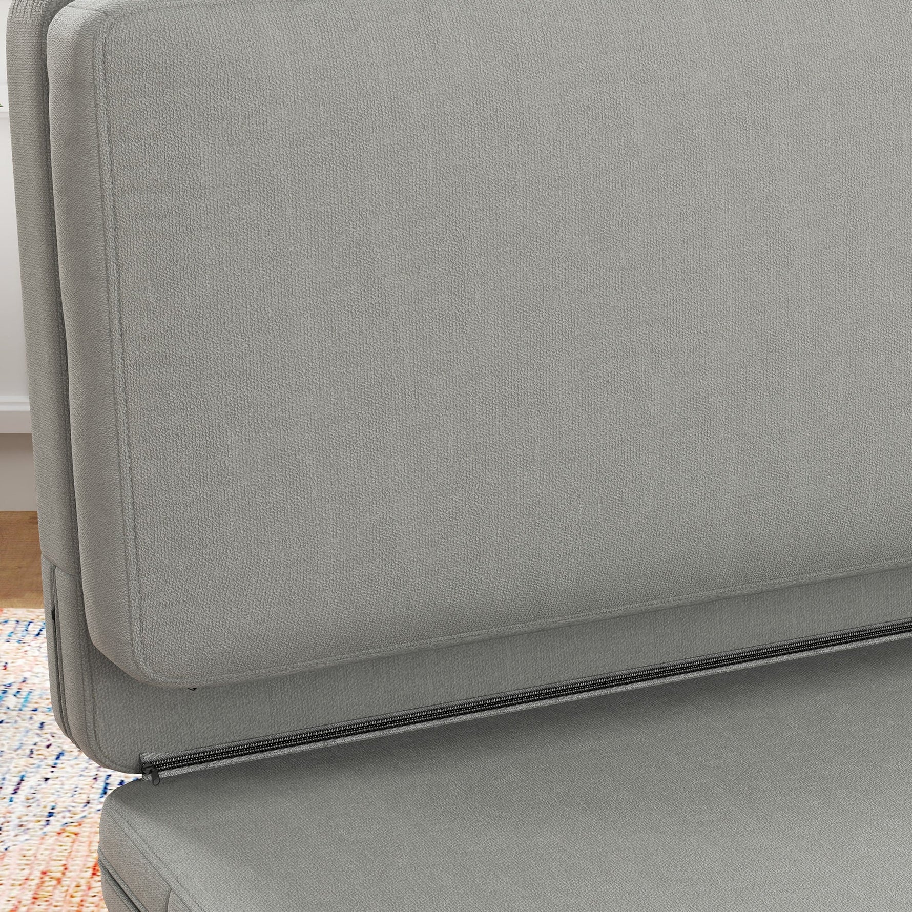 3-in-1 Folding Sofa Bed with Storage, Velvet, Light Gray