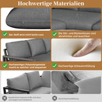 Garden Lounge Set Corner Sofa 6-7 Seater Adjustable Legs - Grey