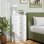 Chest of Drawers Sideboard, 5 Drawers, Wood, White