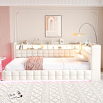 Upholstered Sofa Bed 90x200 with Hydraulic Storage, Beige Velvet
