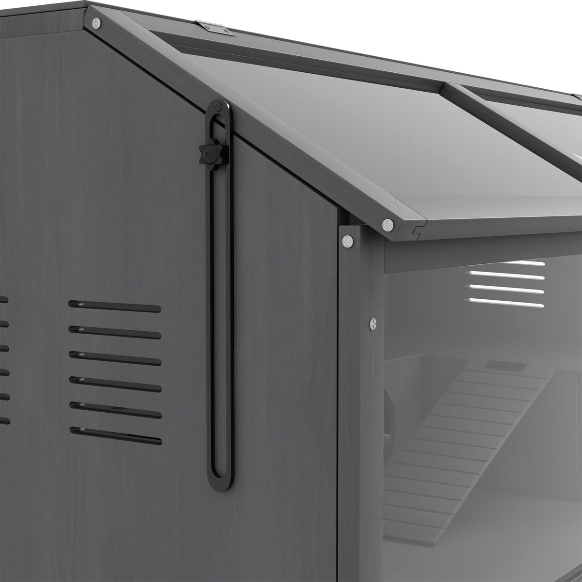 Hamster Cage, 100cm Rodent House with Playhouse & Ladders, Wooden Dark Grey
