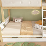 Children's Bunk Bed 90x200/140x200 with Drawers, White & Oak