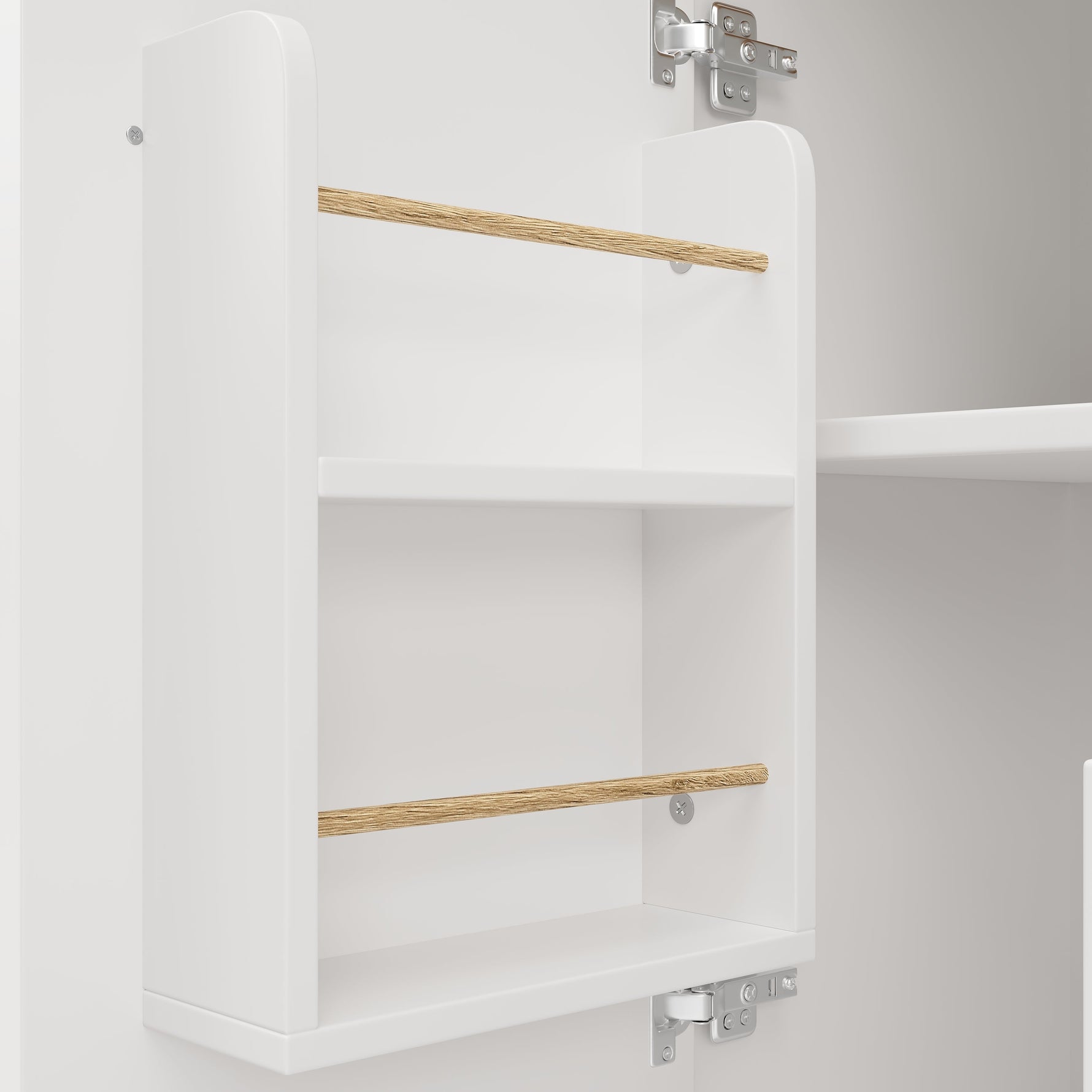 Kitchen Island Trolley with Fold-Down Worktop Storage & Adjustable Shelves - White/Black