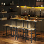 Bar Table Set, Dining with 2 Chairs, Non-Slip, Natural Wood