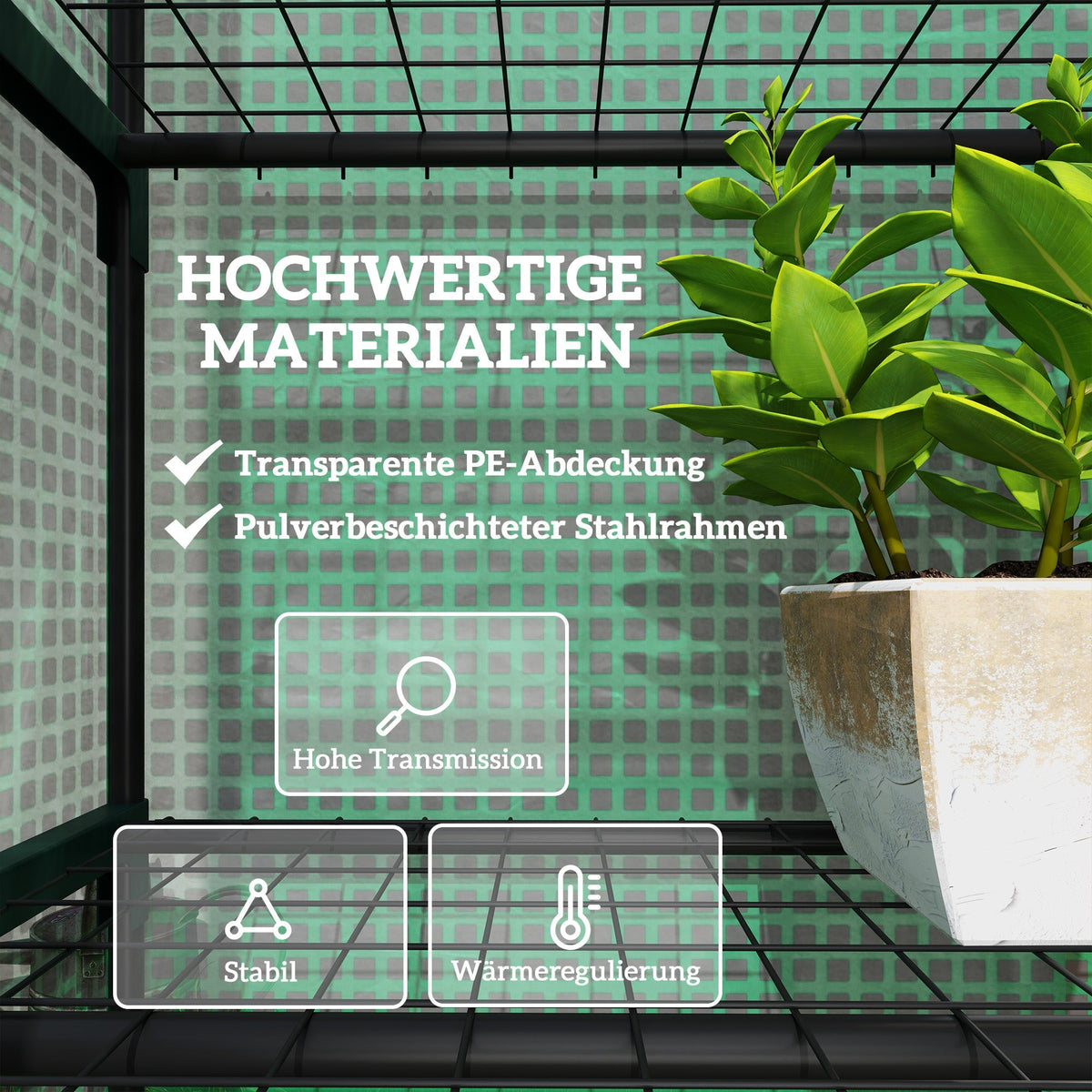 Greenhouse Roll-Up Door Shelves Winterproof Steel Foil