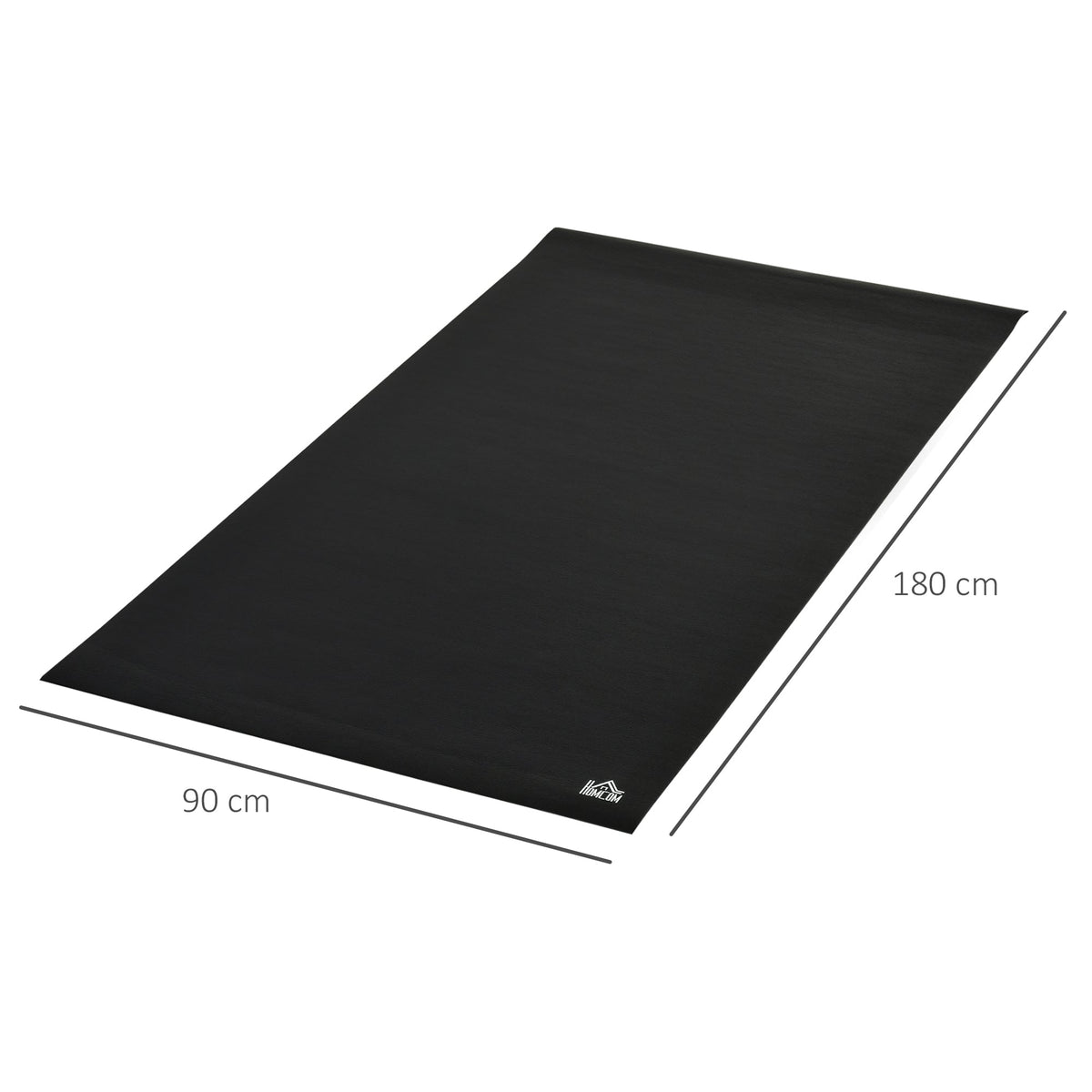 Floor Protection Mat Fitness Equipment 180x90x0.6cm PVC Black