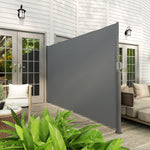 Side Awning Extendable Opaque Privacy Screen, 300x180cm, Dark Gray
