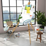 Easel - Foldable Tripod, Height-Adjustable up to 107cm - Beechwood
