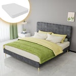Upholstered Bed 160x200cm with Mattress & Headboard, Grey