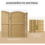 Room Divider, 4-Panel Foldable Privacy Screen, Natural