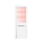 Display Cabinet with App LED Lights and Shelves, White