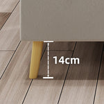Upholstered Bed, Modern Minimalist Cartoon-Themed Headboard, 90x200 cm, Beige
