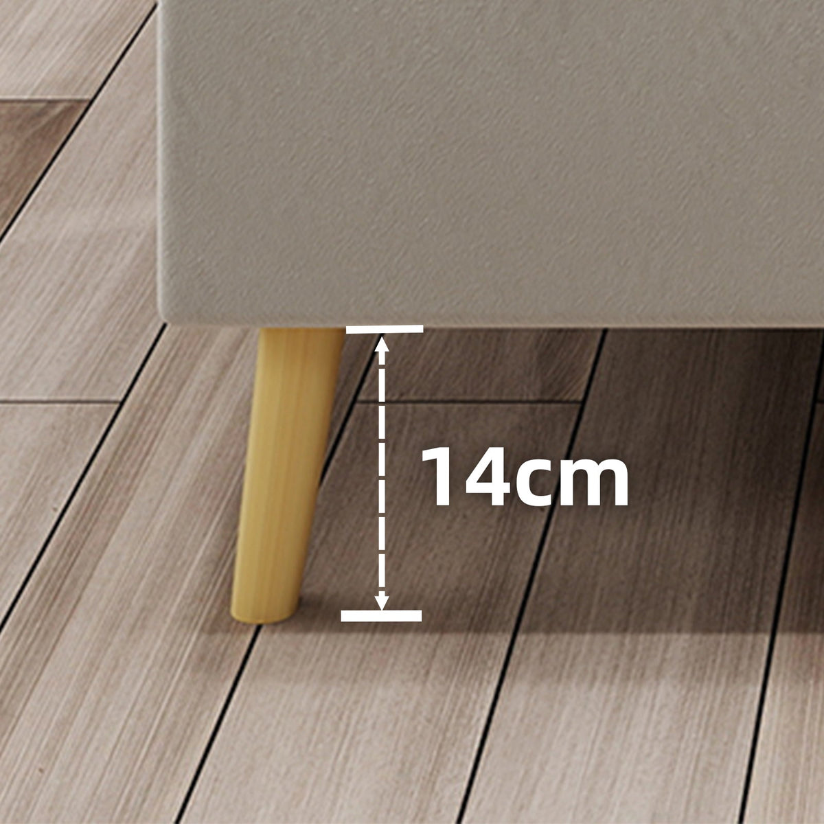 Upholstered Bed, Modern Minimalist Cartoon-Themed Headboard, 90x200 cm, Beige